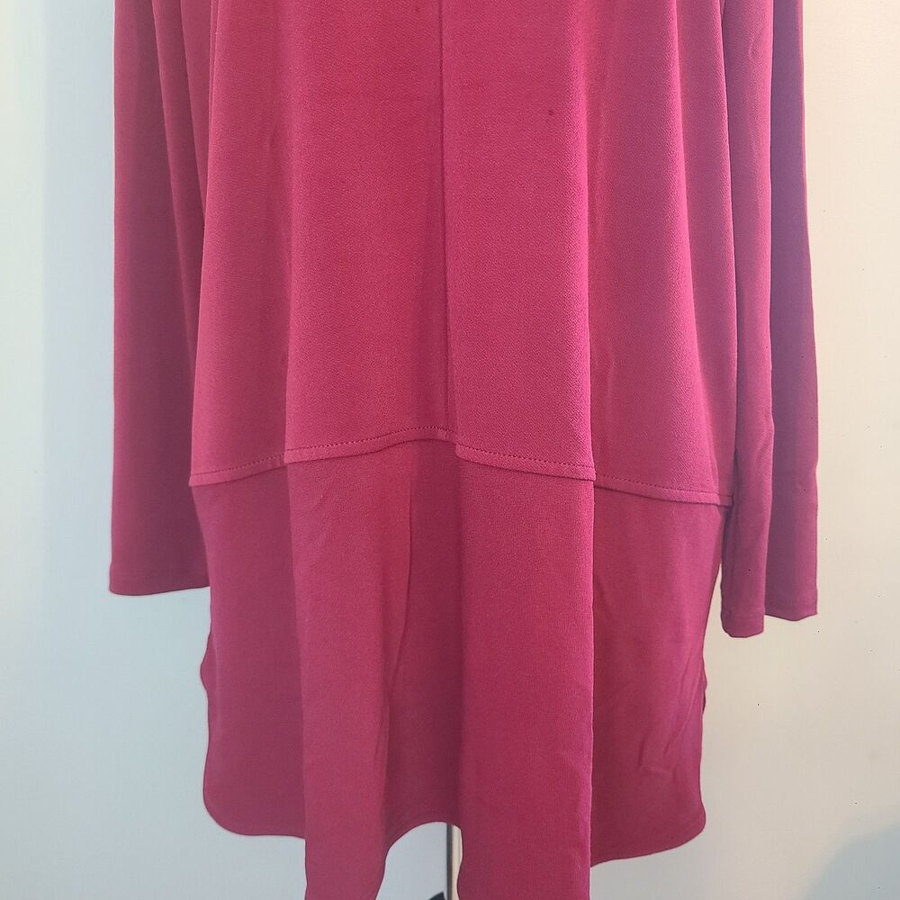 Lauren Ralph Lauren Womens XL Red 3/4 Sleeve Tunic Blouse Soft Minimalist Party - Picture 5 of 13